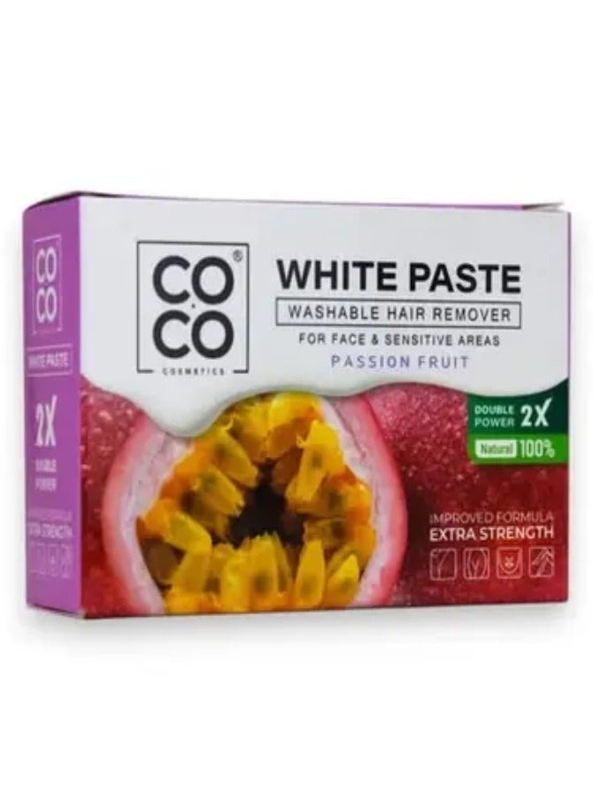 White washable paste for facial and sensitive area hair removal with a tropical fruit scent, 100g
